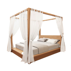 BED-0022, wooden post bed, Ash wood solid wood frame and pine bed board