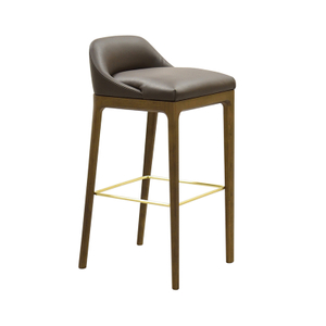 BaSt-0007 , Exquisite low back upholstered bar stools，Made of delicate, strict natural materials with delicate solid wood structure