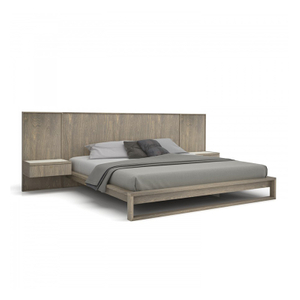 BED-0001 Hotel room kingszie bed , solid ashwood bed base,plywood with natural veneer