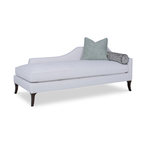 SoBe-0012, Hollywood Regency style Upholstered Chaise Lounge, Carved solid wood legs & high density foam