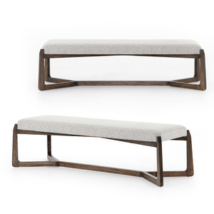 BeBe-0011, dining area Bench seat, Upholstered & Solid Wood Leg